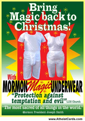 Mormon Magic Underwear - Funny Xmas Card