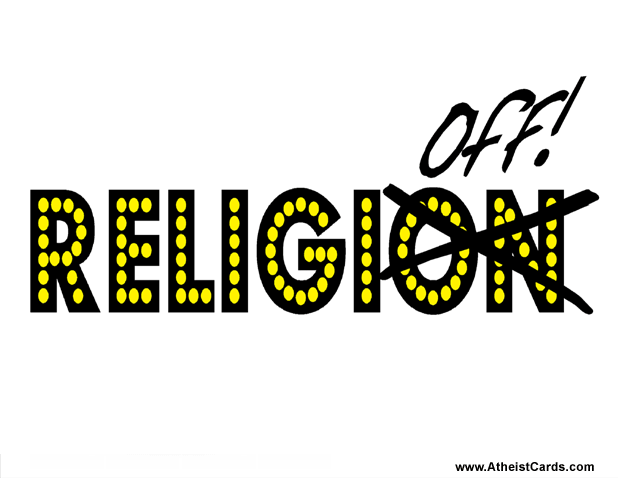 ReligiON? ReligiOFF! Atheist Card